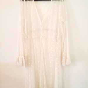 Forever 21 curve white sheer duster top